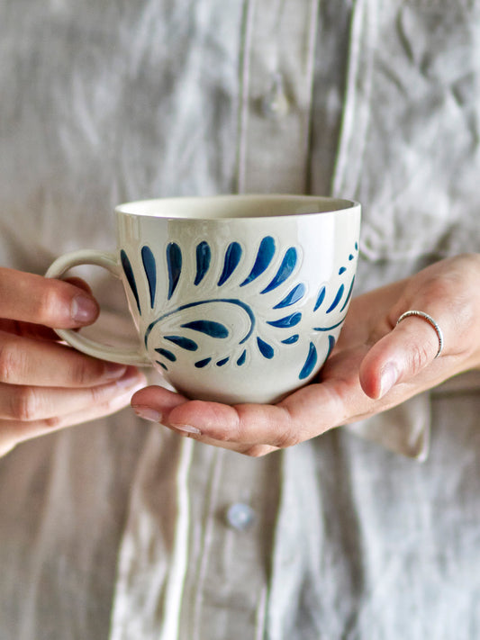 Bloomingville Heikki マグカップ 240ml ブルー ストーンウェア