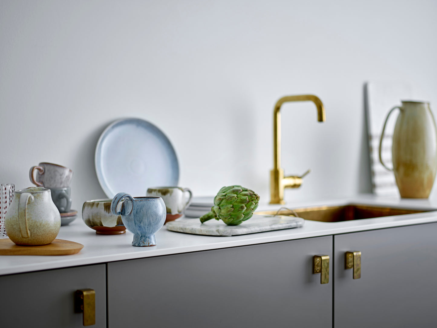 Bloomingville Avonlea マグカップ 250ml ブルー ストーンウェア