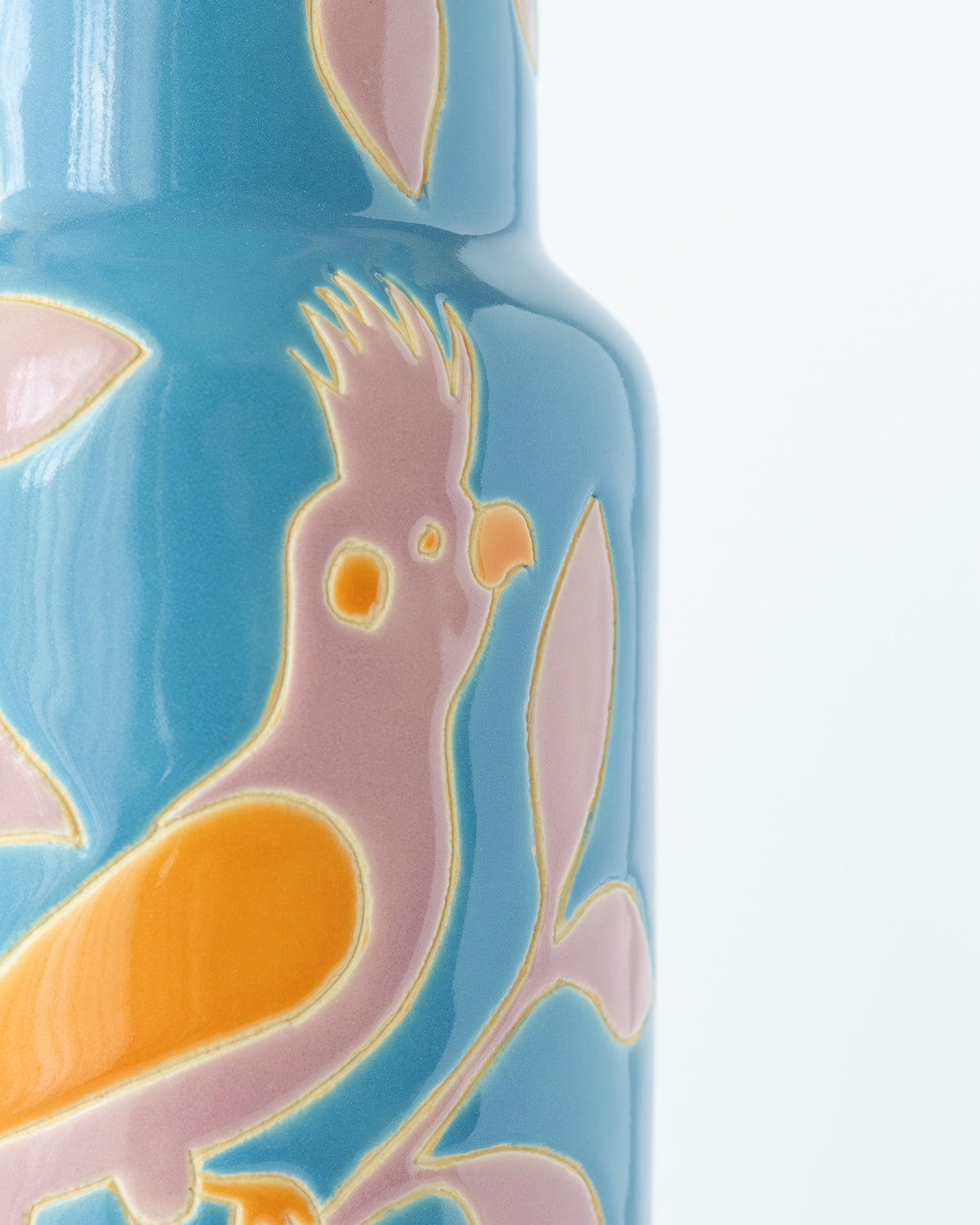 Blue Bird フラワーベース 30cm ブルー セラミック