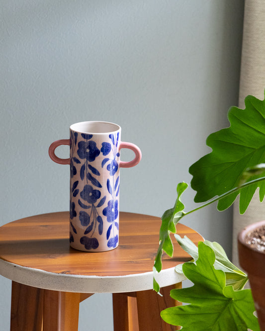 GRIFFE フラワーベース 16.5cm フローラル ブルー