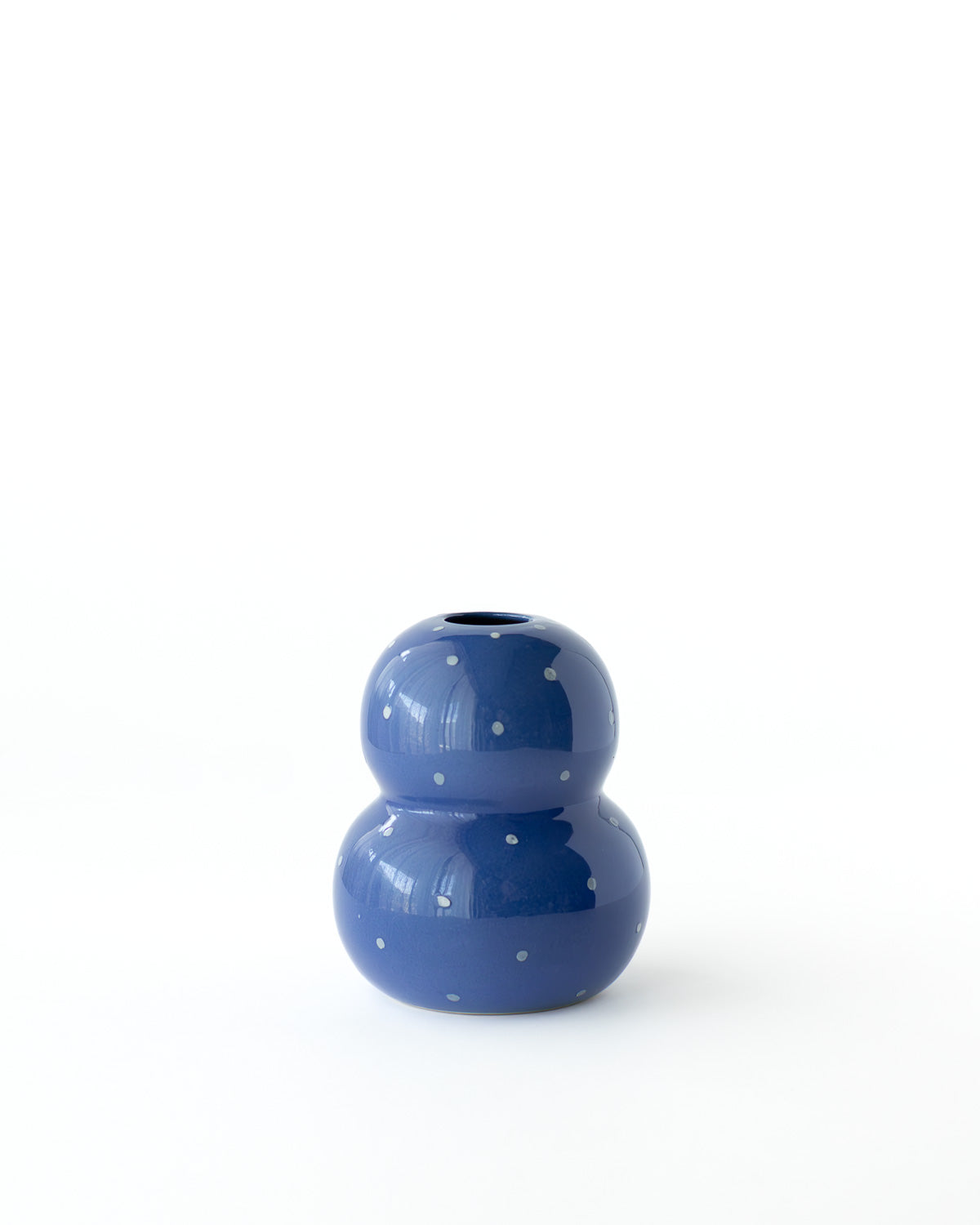 Fonda フラワーベース ネイビー ドット