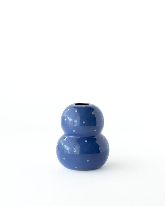 Fonda フラワーベース ネイビー ドット