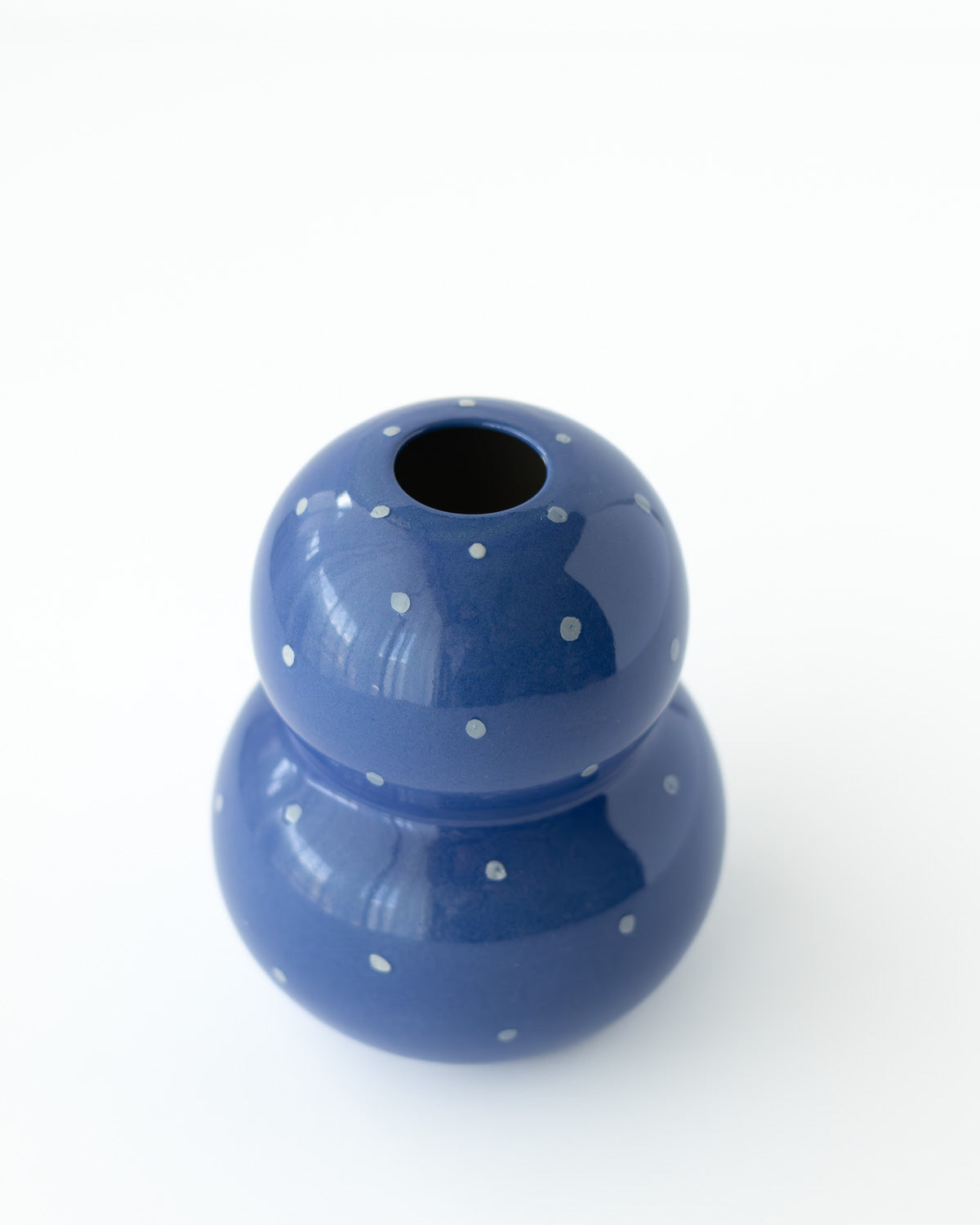 Fonda フラワーベース ネイビー ドット