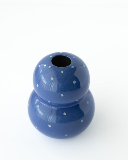 Fonda フラワーベース ネイビー ドット