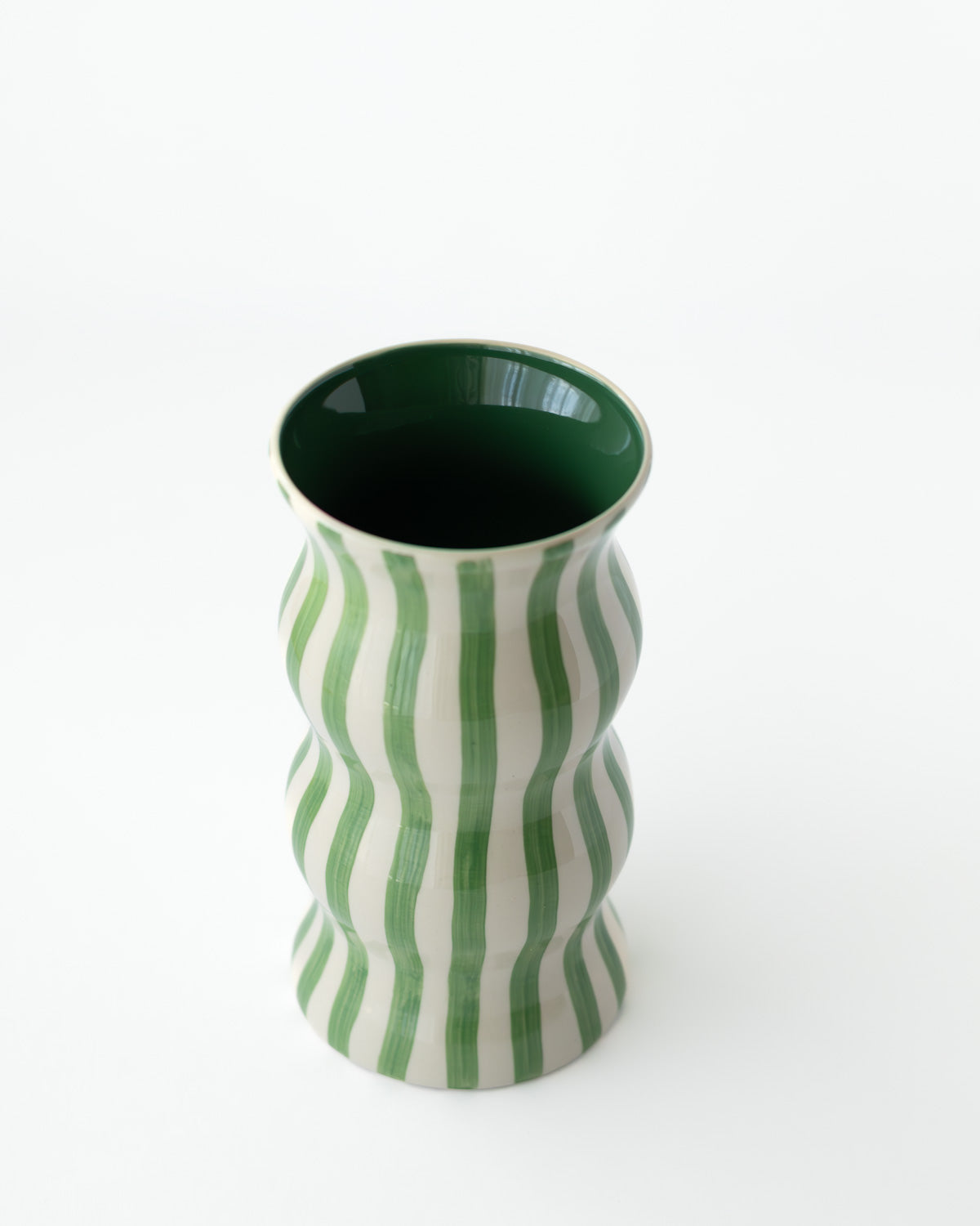Palma フラワーベース グリーン ストライプ