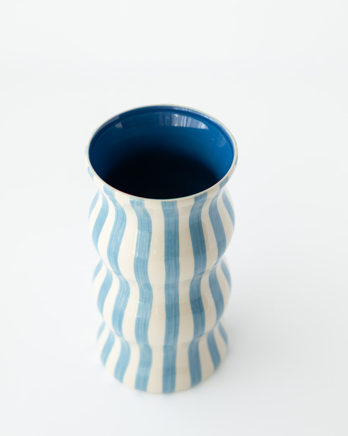 Palma フラワーベース ネイビー ストライプ