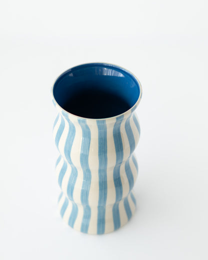 Palma フラワーベース ネイビー ストライプ